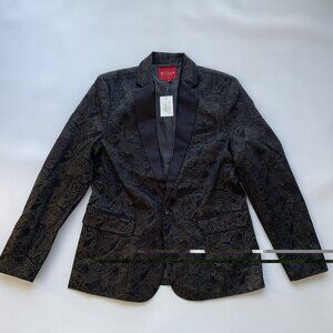 Guess Men’s Regular Blazer Paisley Printed Allover In Black Size M